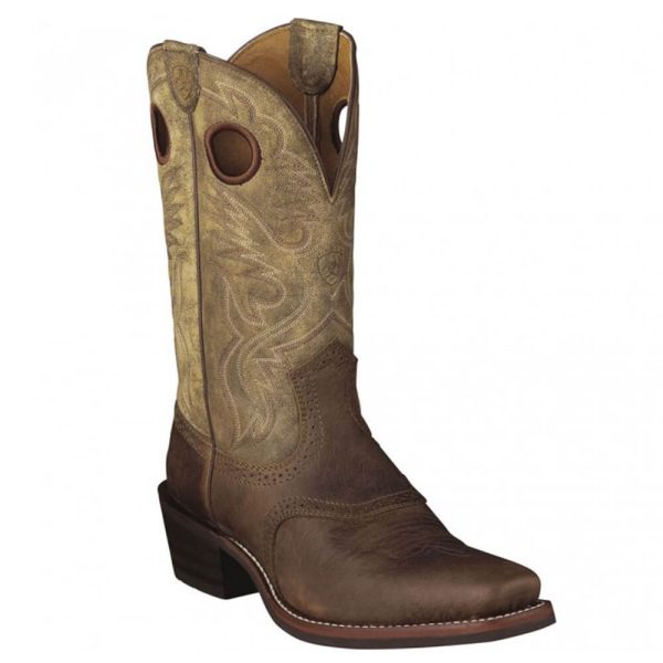Ariat Mens Cowboy Heritage Roughstock Boots - Earth/Brown Bomber