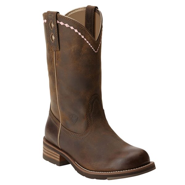 Ariat Unbridled Roper Distressed Brown Cowgirl Boots