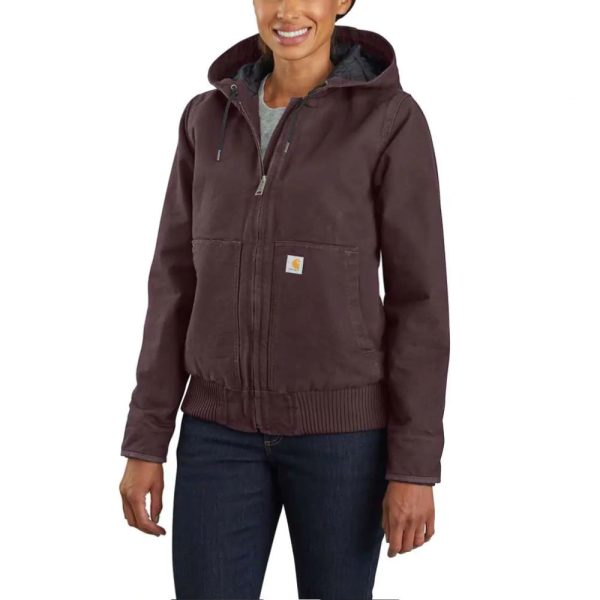 Carhartt Women's Washed Duck Insulated Active Jac - Deep Wine