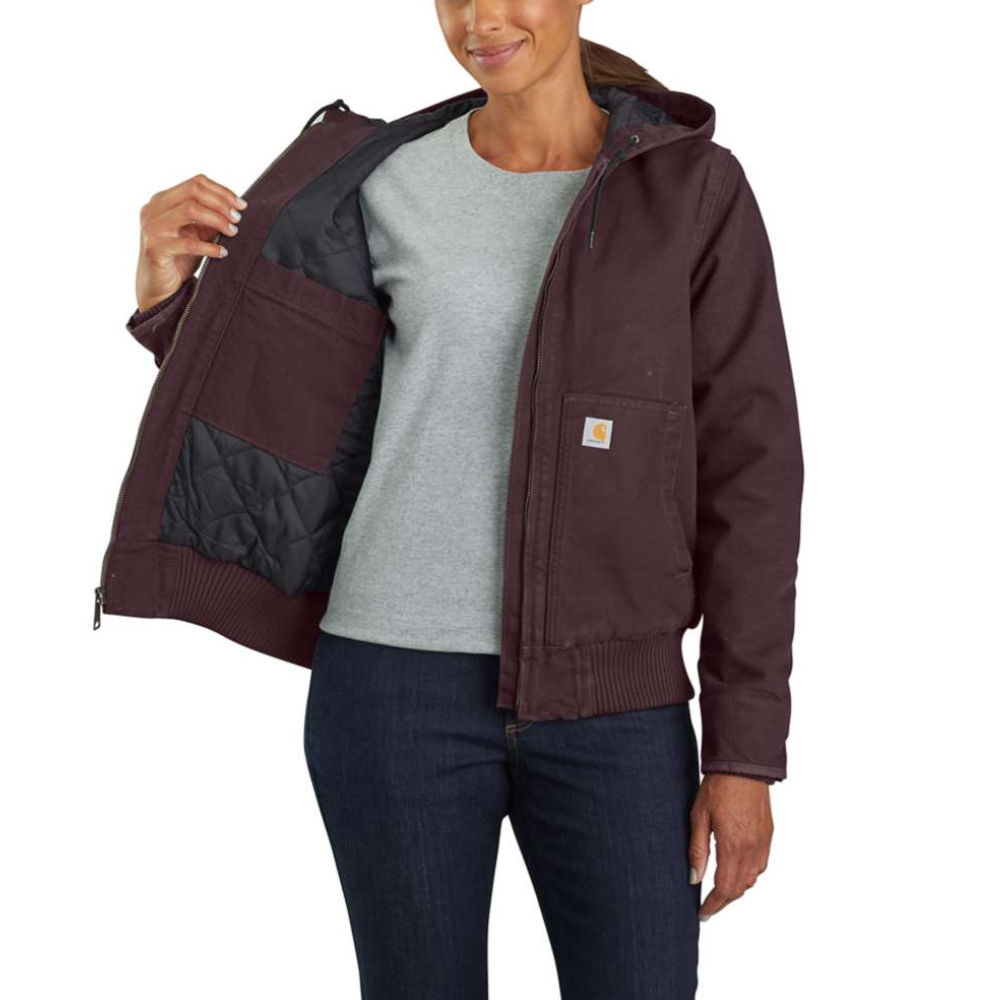 Carhartt Women's Washed Duck Insulated Active Jac Deep Wine