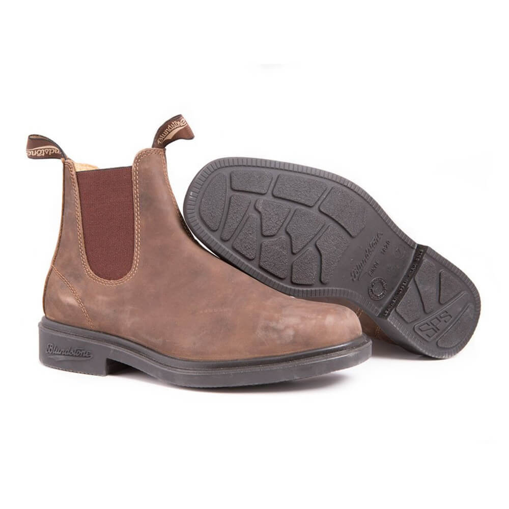 blundstone dress rustic brown