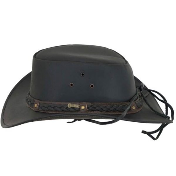 Outback Trading Wagga Wagga Leather Hat - Black