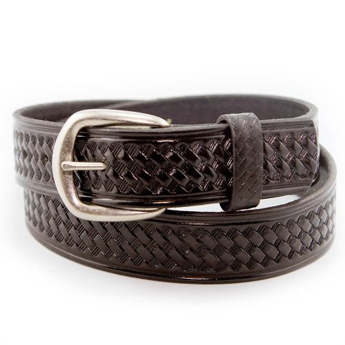 Marc Wolf Leather Belt 204 Basket Weave Black