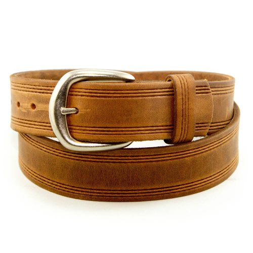 Marc Wolf Leather Belt 206 Embossed Tan