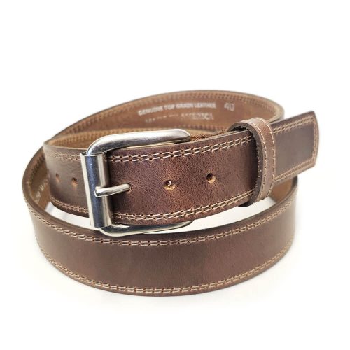 Marc Wolf Leather Belt 222 Buck Stitched