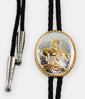 Double S Bolo Tie - End Of The Trail