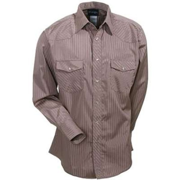 Men's Wrangler Dress Shirt- Tan Tone on Tone