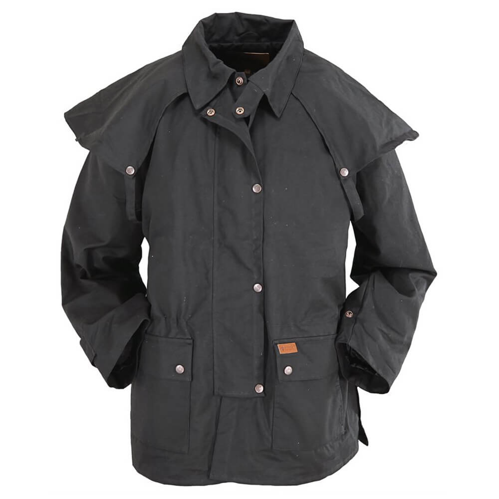 Outback Trading Oilskin Bush Ranger Jacket - Black - Stampede Tack