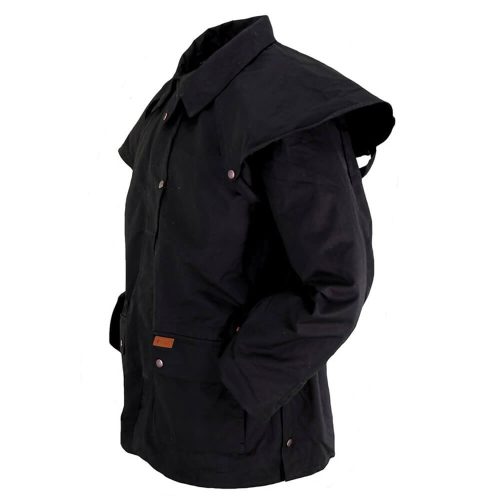 Outback Trading Oilskin Bush Ranger Jacket - Black
