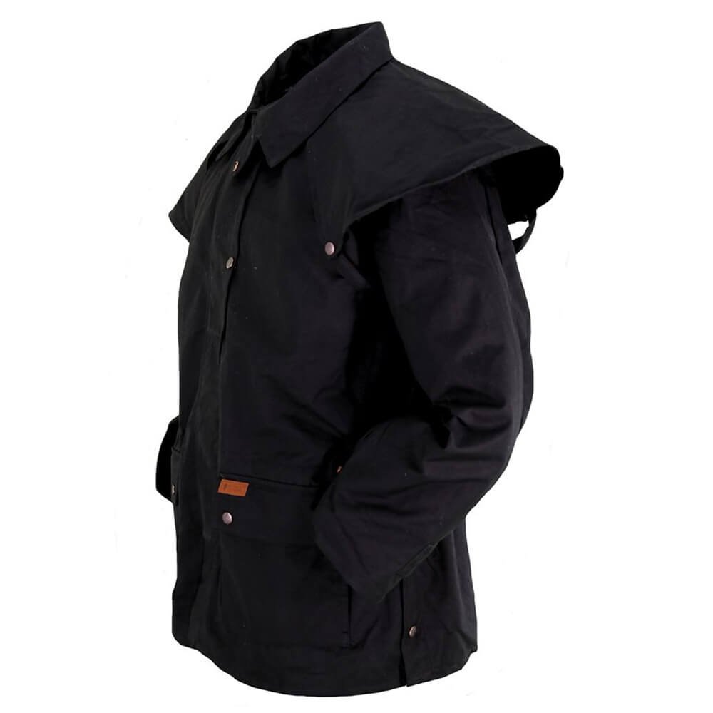 Outback Trading Oilskin Bush Ranger Jacket Black Stampede Tack