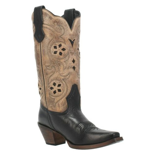 Dan Post Laredo® Ladies' Diamond In The Rough Black/Tan Snip Toe Western Boots