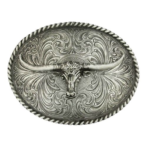 Montana Silversmith Attitude Buckle - Antiqued Longhorn