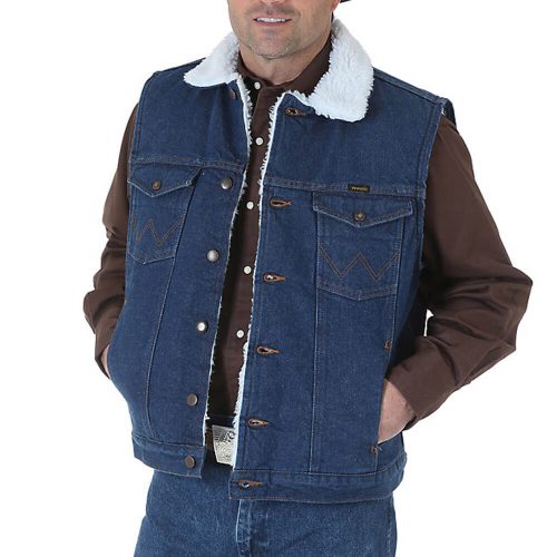 Wrangler Sherpa Lined Denim Vest - Prewashed