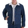 Wrangler Sherpa Lined Jean Jacket - Blue Denim