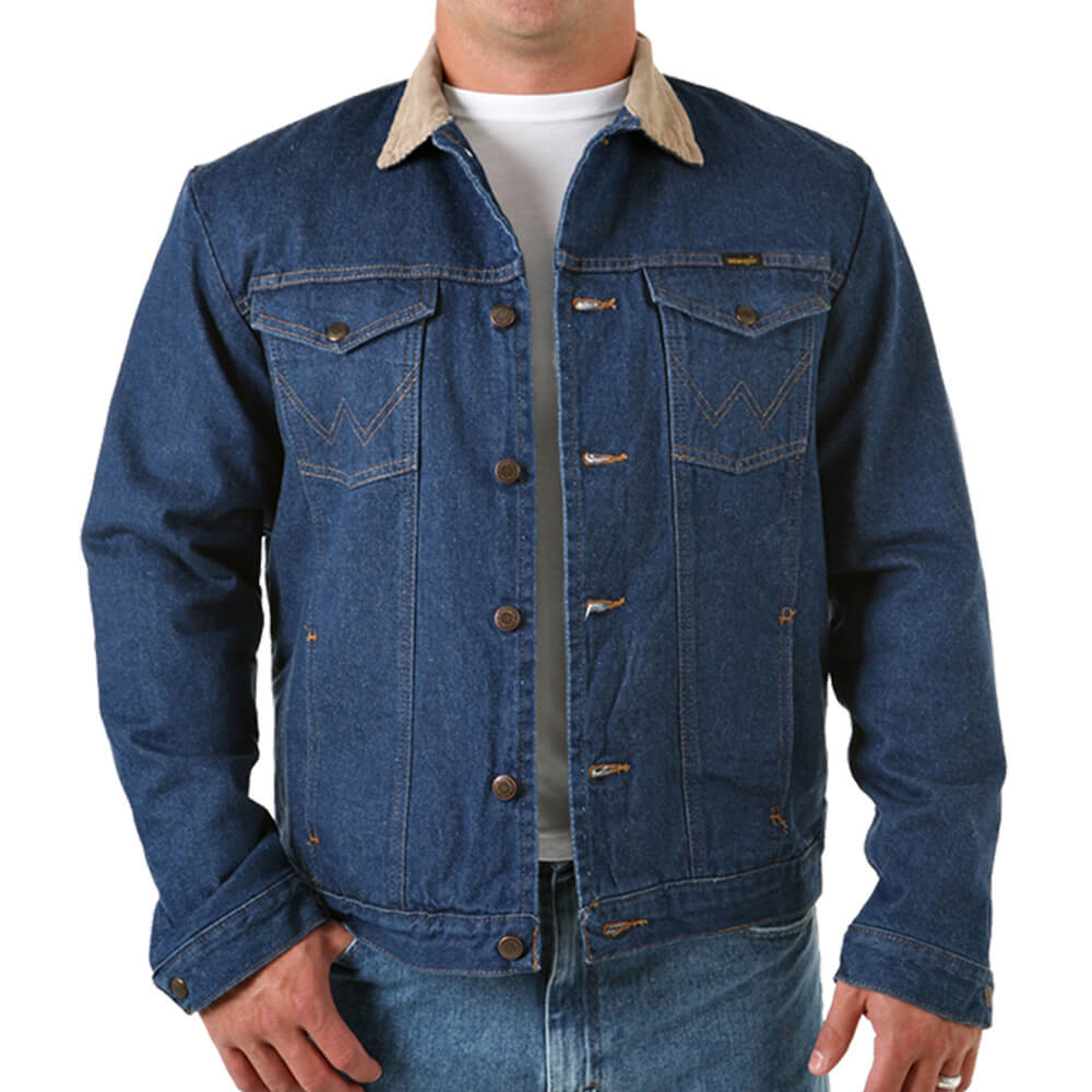 Wrangler Tall Size Blanket Lined Jean Jacket - Blue Denim