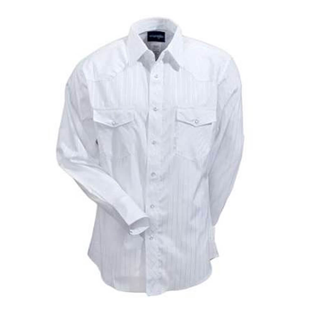 Western Snap Long Sleeve Shirt - White 