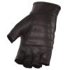 Milwaukee Leather Platinum Men's Leather Mesh Fingerless Gloves