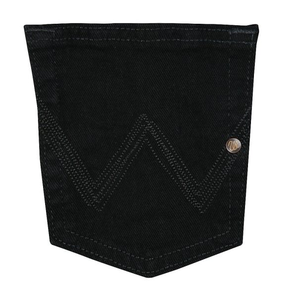 Wrangler Ladies Q-Baby Ultimate Riding Jean - Mid Rise Stretch - Black Magic Colour