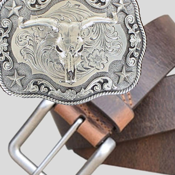 Nocona Western Belt Buckle Oval Buffalo