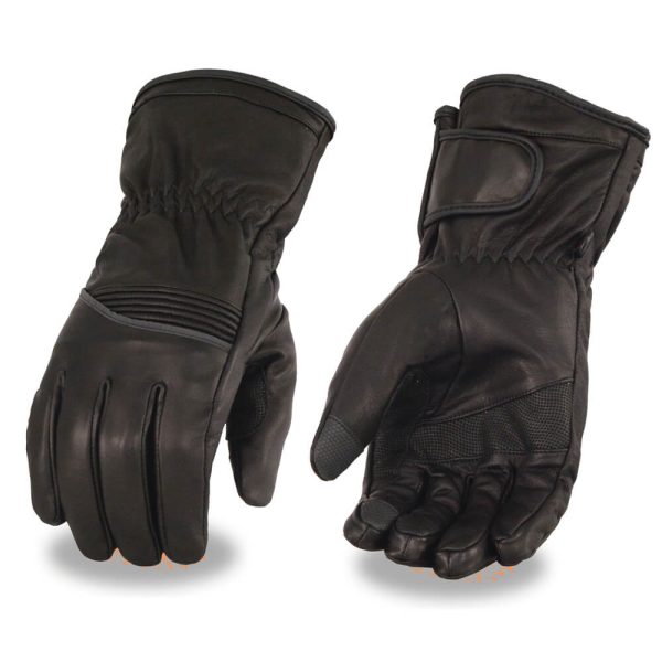 Milwaukee Leather Men’s Waterproof Gauntlet Glove w/ Flex Knuckle & Reflective Trim – Touch Screen Fingers