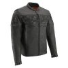 Milwaukee Leather Men’s Crossover Scooter Jacket with Reflective Skulls