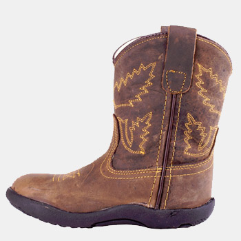Old West Infants Western Cowboy Boots - Distressed Brown